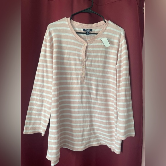 striped sweater/ pink and white 2XL - Picture 3 of 3